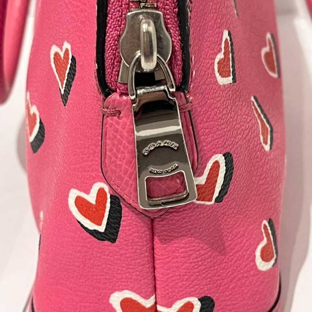 COACH Valentine Heart Handbag Shoulder Bag Pink - image 9