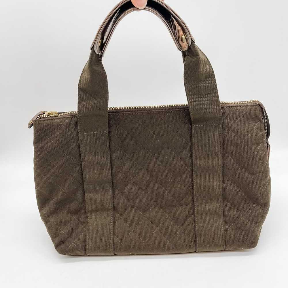 MZ Wallace Quilted Mini Metro Tote Brown Canvas B… - image 2