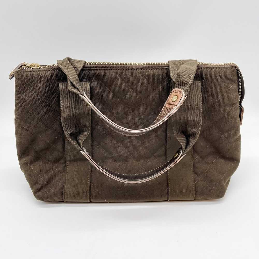 MZ Wallace Quilted Mini Metro Tote Brown Canvas B… - image 3