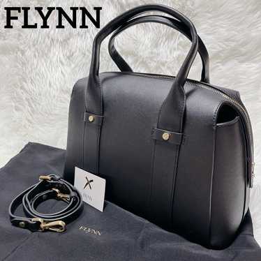 FLYNN cowhide handbag shoulder bag Boston 2way bl… - image 1