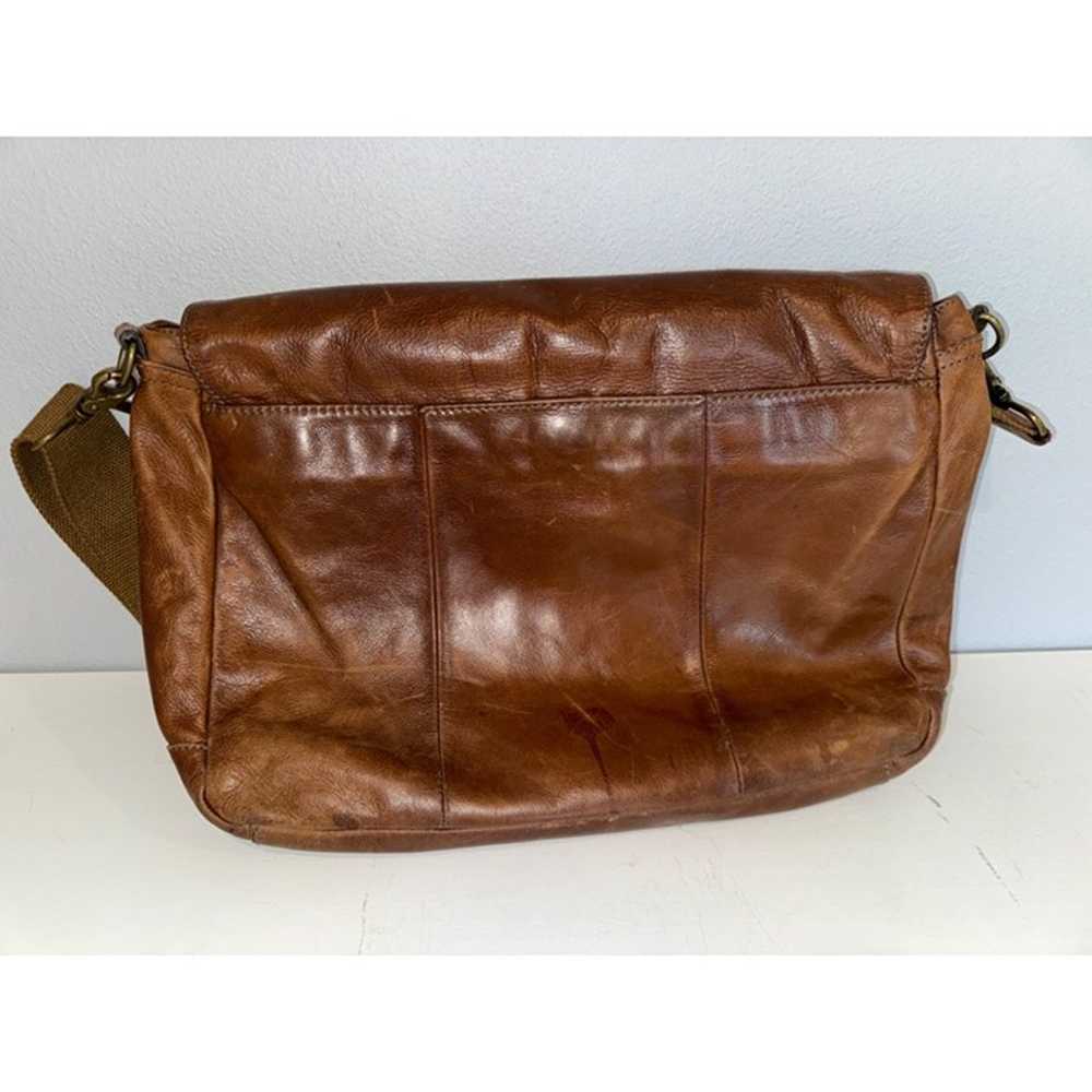 Fossil Messenger Bag Vintage Brown Leather Laptop… - image 5