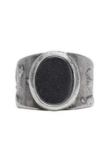 Maison Margiela Black Stone Oval Face Ring