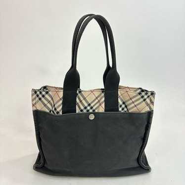 Burberry Blue Label Black Canvas and Nova Check To