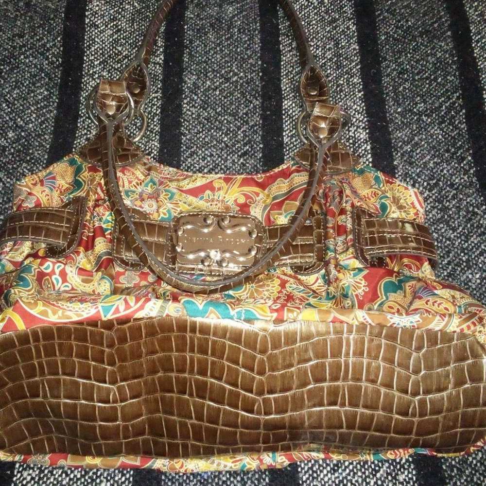 Sienna Ricchi BoHo Floral Print Handbag Satchel P… - image 11