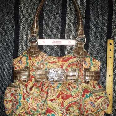 Sienna Ricchi BoHo Floral Print Handbag Satchel P… - image 1