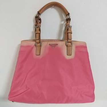 Prada handbag, nylon, pink.