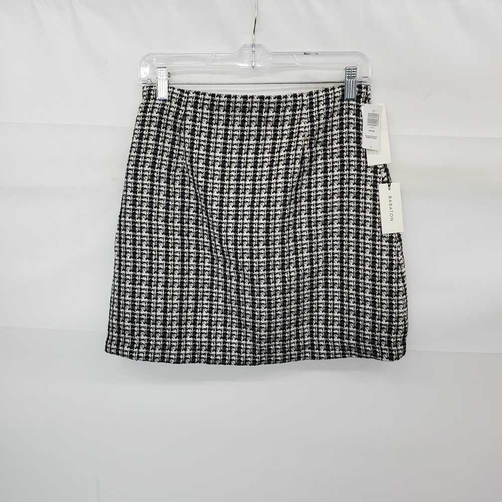 BABATON Black/White Lined Knit Mini Skirt WM Size… - image 2