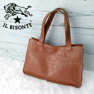 IL BISONTE Handbag Logo Brown Leather Small Size