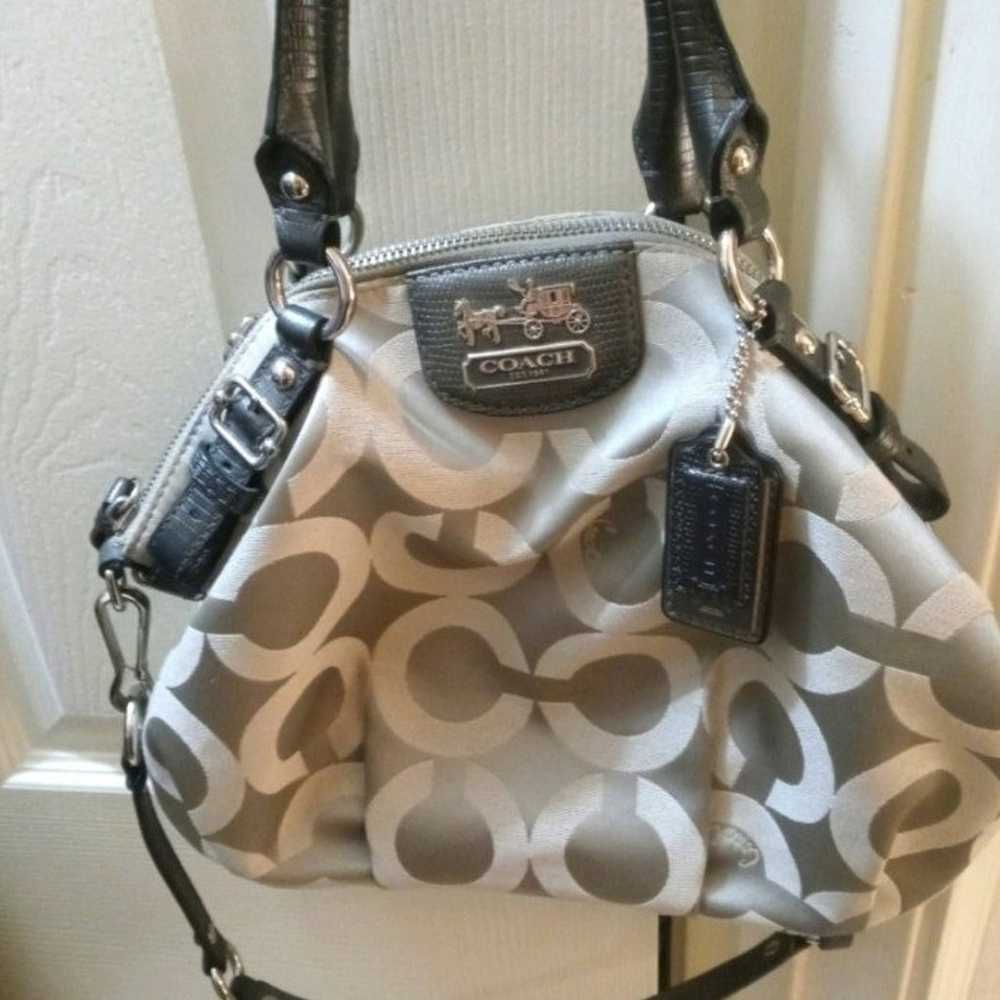 Coach Madison Satin Grey Handbag NWOT - image 5