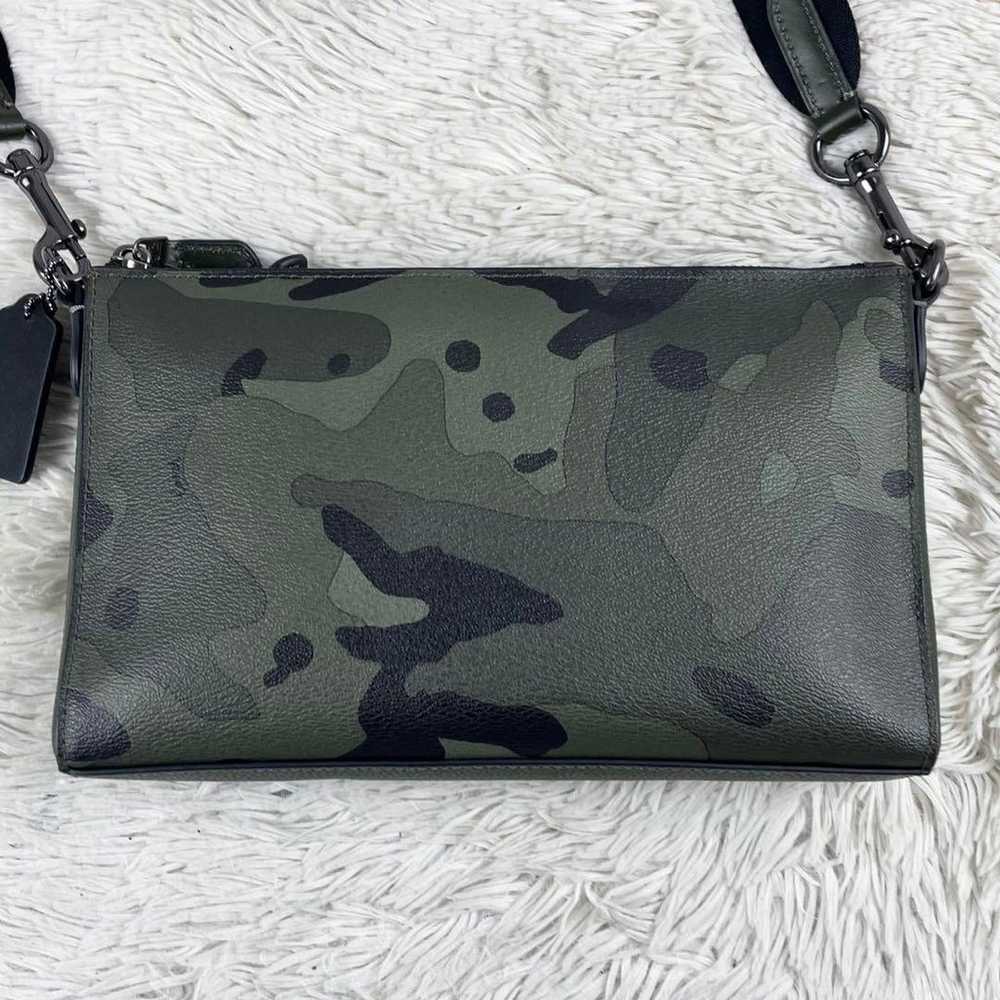 Coach Leather 2WAY Shoulder Bag with Pouch - Camo… - image 2