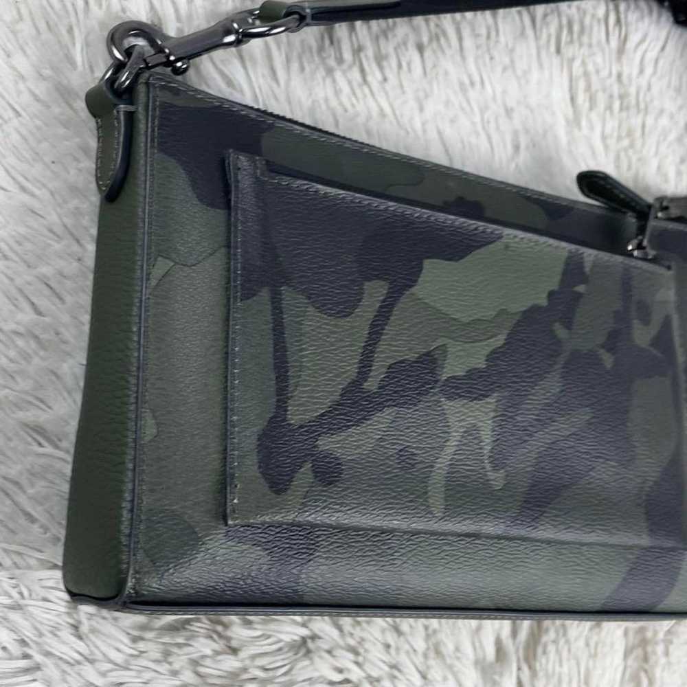 Coach Leather 2WAY Shoulder Bag with Pouch - Camo… - image 4