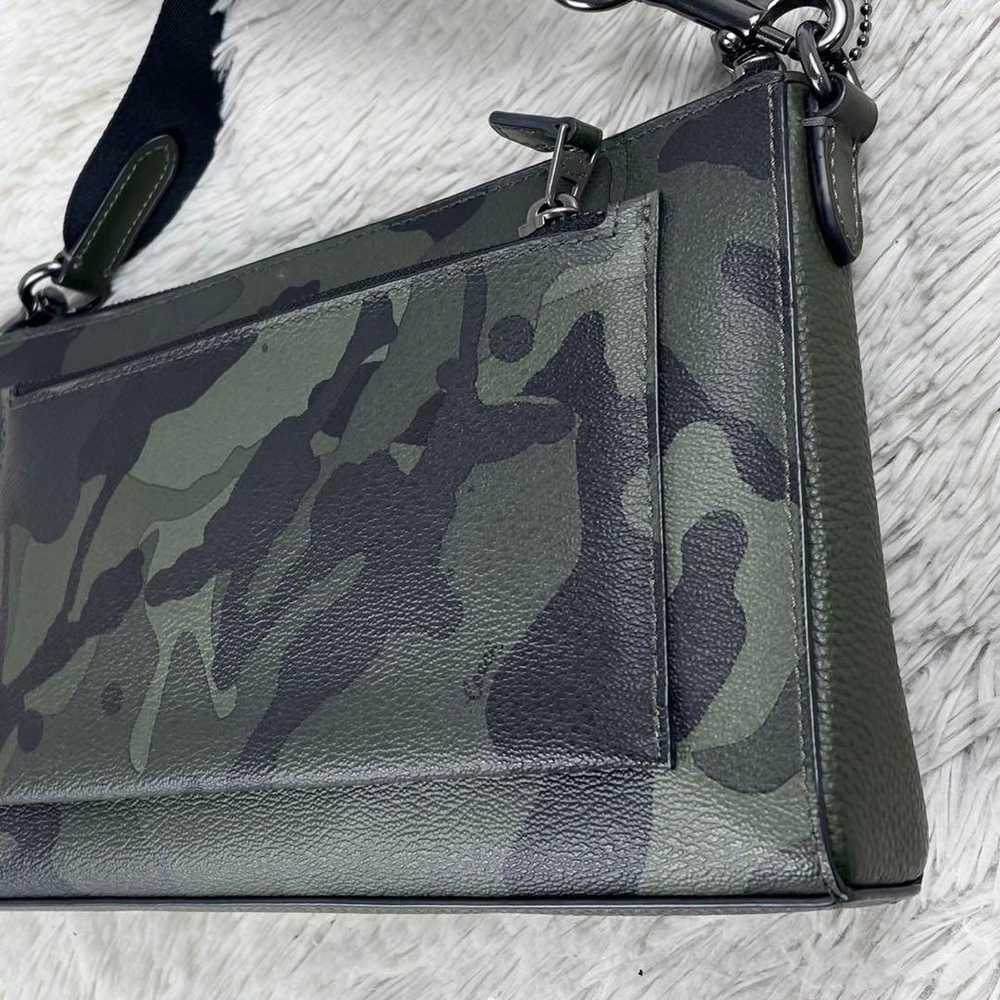 Coach Leather 2WAY Shoulder Bag with Pouch - Camo… - image 5