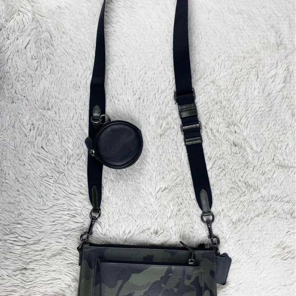 Coach Leather 2WAY Shoulder Bag with Pouch - Camo… - image 6