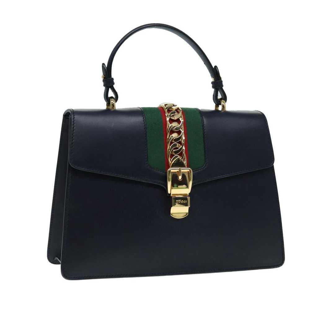 Gucci GUCCI Web Sherry Line Silvi Hand Bag Leathe… - image 1