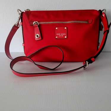 Henri Bendel Red Crossbody Nylon Leather Trim - image 1