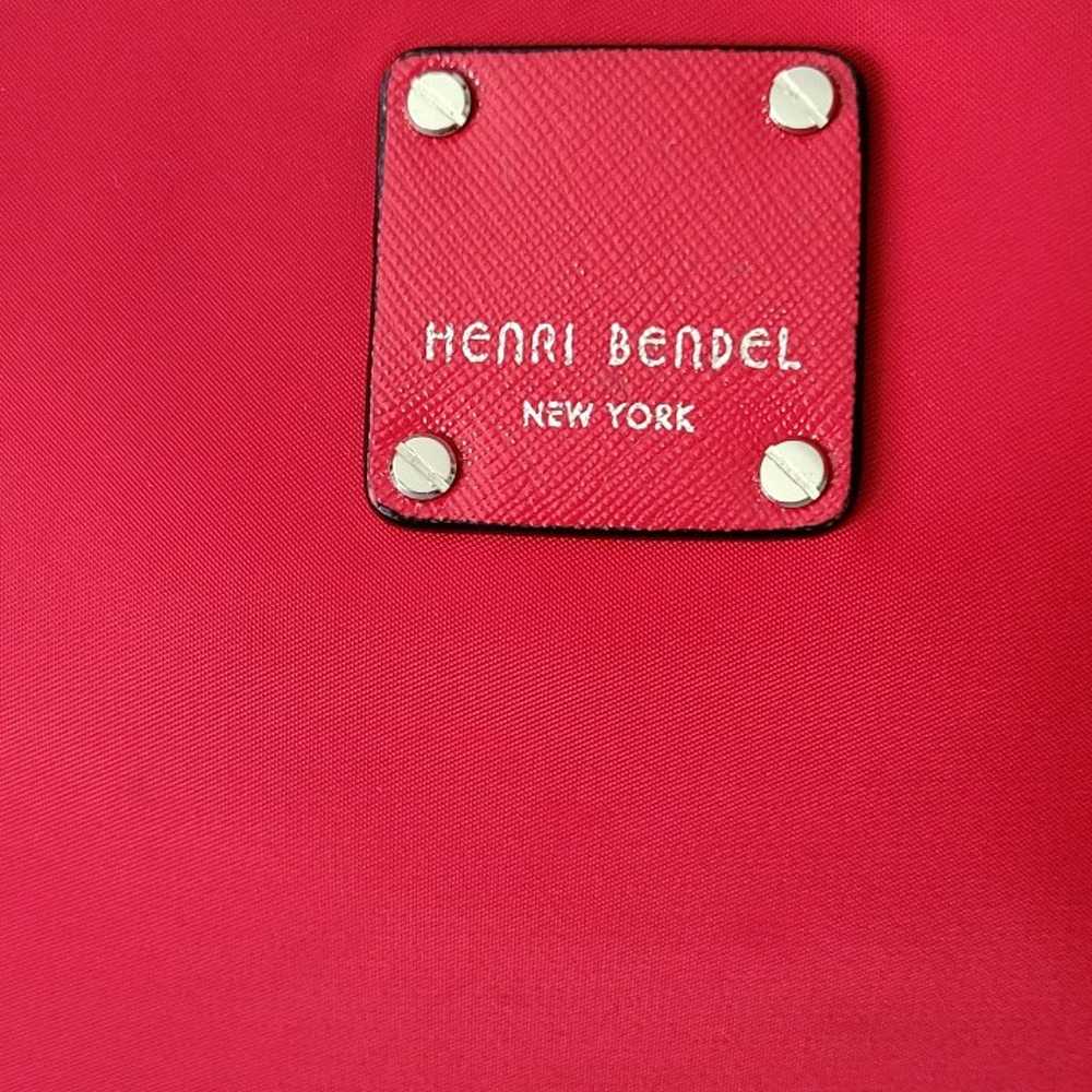 Henri Bendel Red Crossbody Nylon Leather Trim - image 2