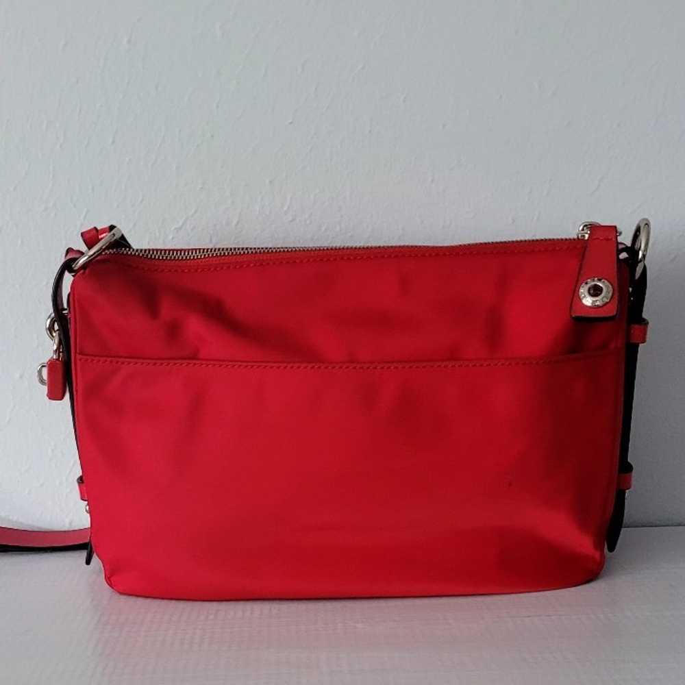 Henri Bendel Red Crossbody Nylon Leather Trim - image 4