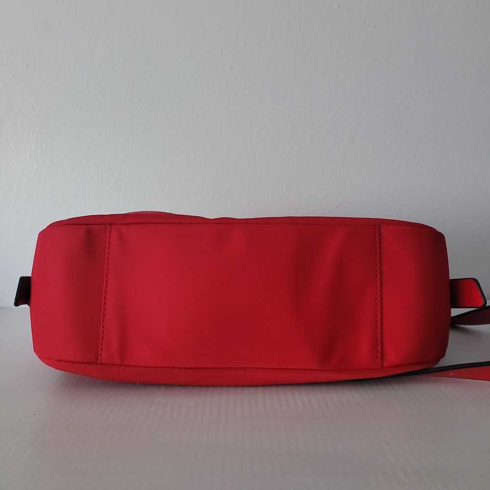 Henri Bendel Red Crossbody Nylon Leather Trim - image 6