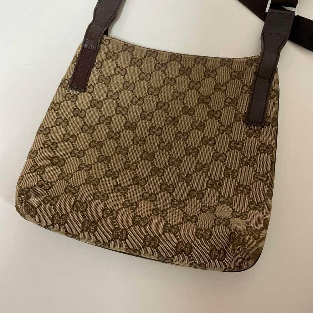 GUCCI GG Canvas Shoulder Bag Crossbody Khaki Beig… - image 2