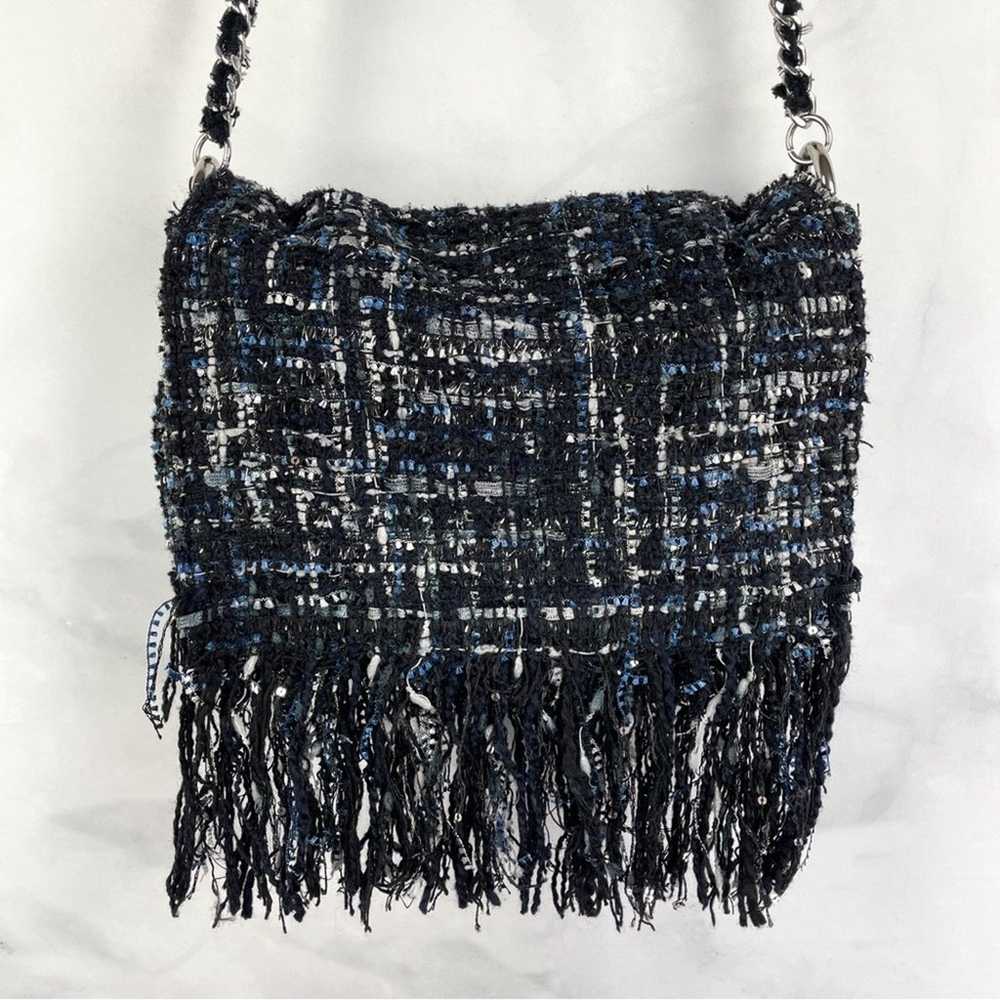 Zara TRF Trafaluc Lurex Tweed Woven Fringe Chain … - image 3