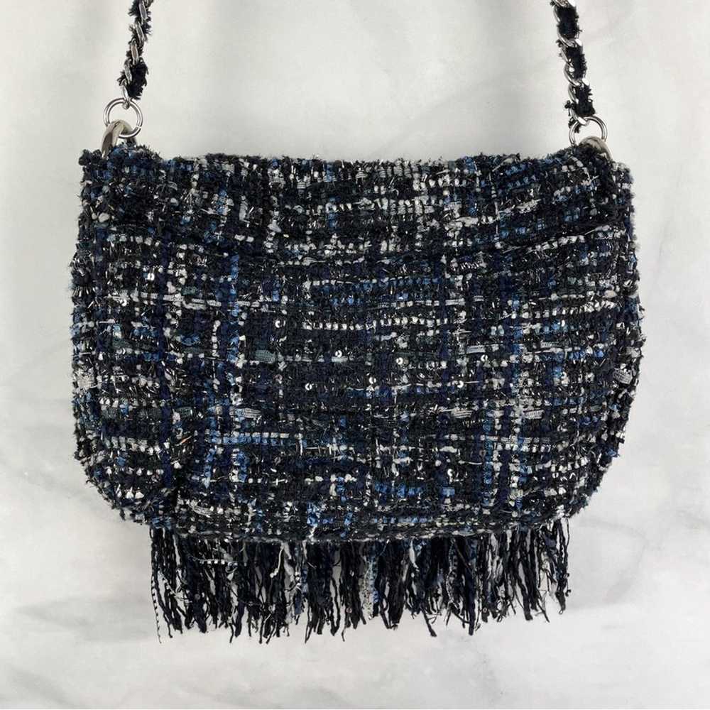 Zara TRF Trafaluc Lurex Tweed Woven Fringe Chain … - image 4