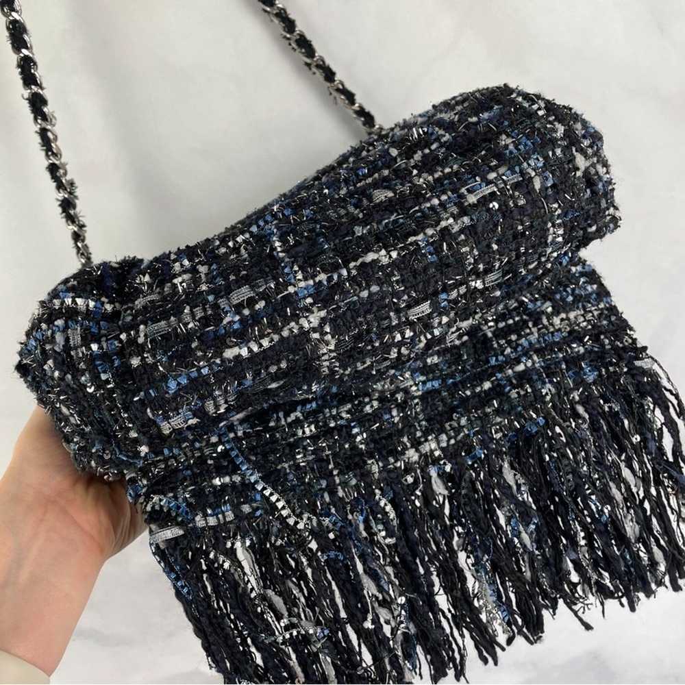 Zara TRF Trafaluc Lurex Tweed Woven Fringe Chain … - image 6