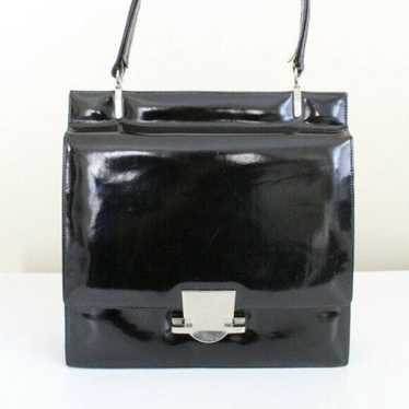 Vintage Black Patent Leather Purse Victor