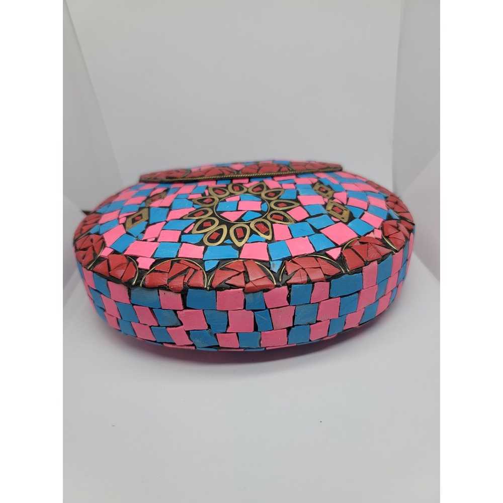 Ramla Pink Mosaic Clutch - image 2