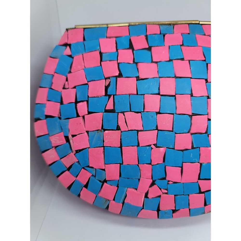 Ramla Pink Mosaic Clutch - image 6