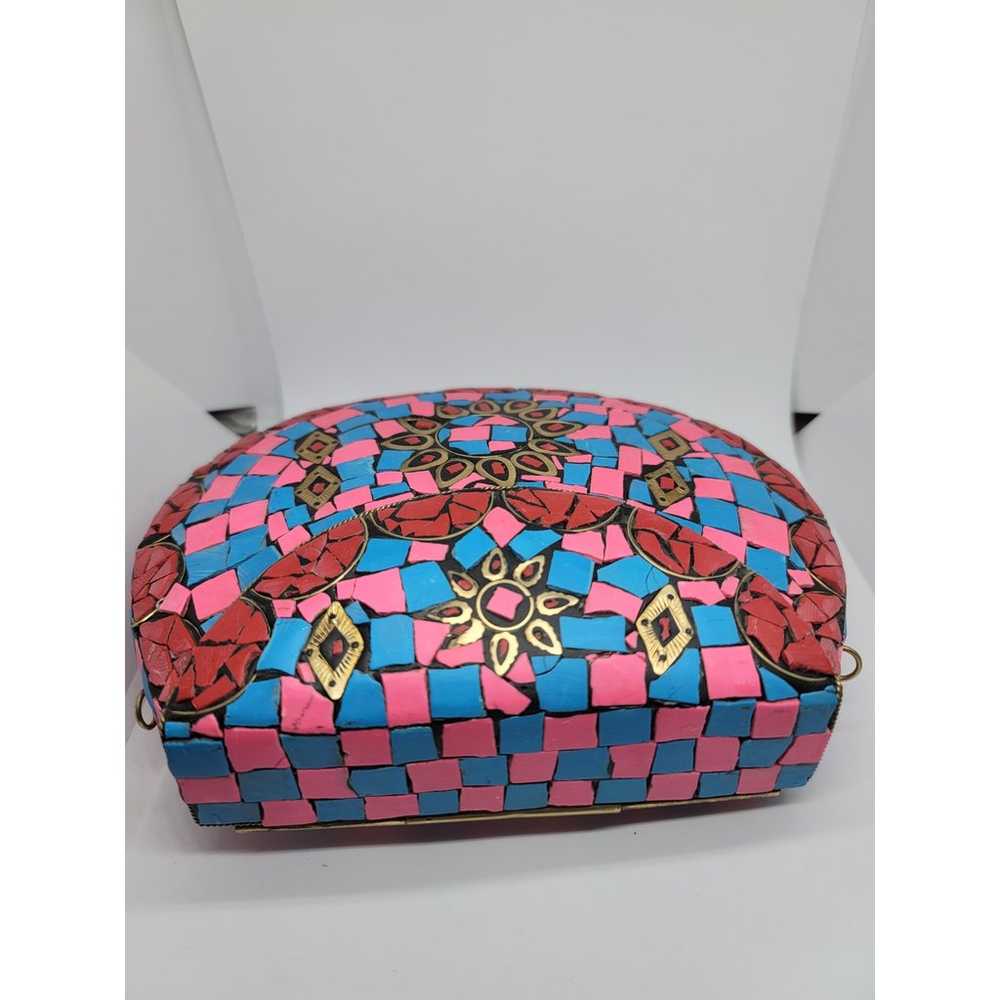 Ramla Pink Mosaic Clutch - image 7