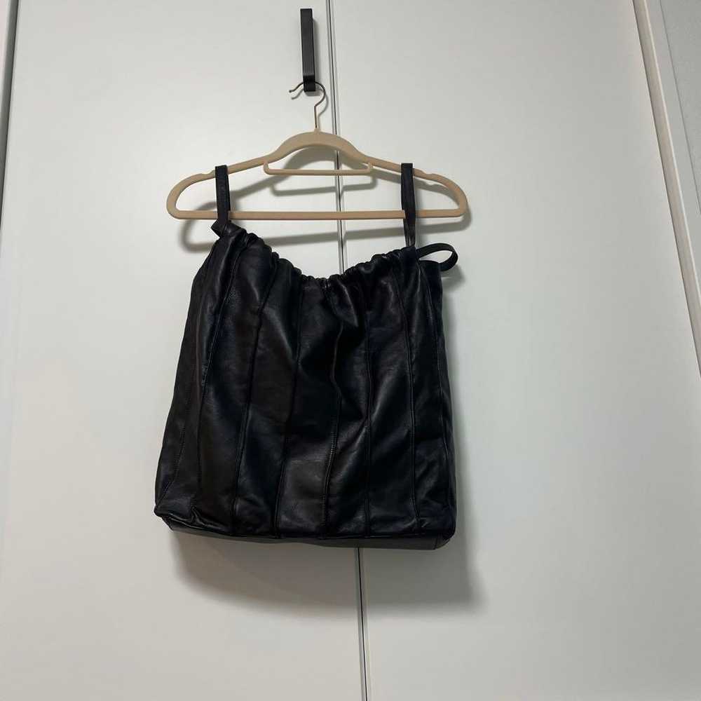 LOEWE Black Leather Bag with Gathering - image 1