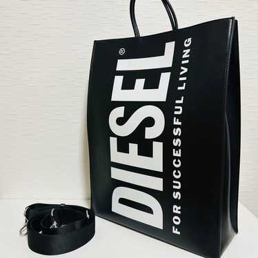 DIESEL Unisex Leather Tote Bag Shopper Bag Big Log