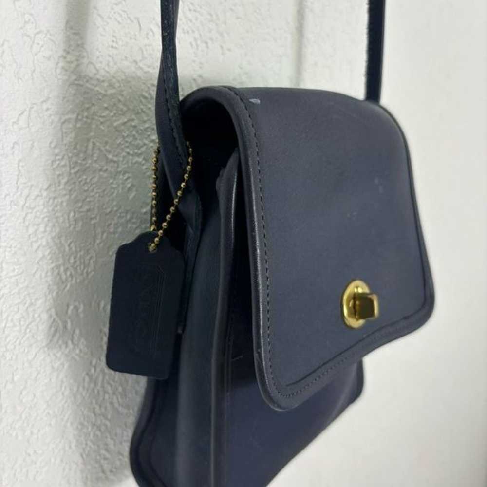 Coach Vintage Navy Blue Leather Small Scooter Bag… - image 4