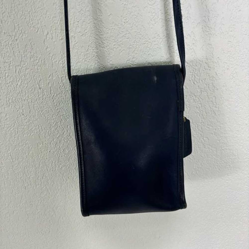 Coach Vintage Navy Blue Leather Small Scooter Bag… - image 5