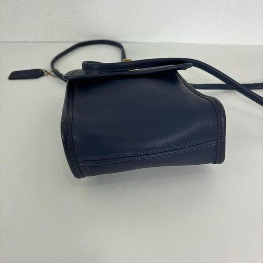 Coach Vintage Navy Blue Leather Small Scooter Bag… - image 6