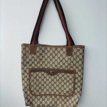 OLD GUCCI Sherry Line PVC Tote Bag