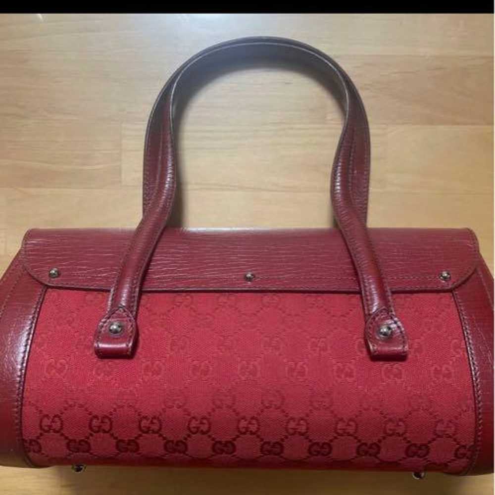 Gucci Red Boston Bag in Canvas and Leather - image 3