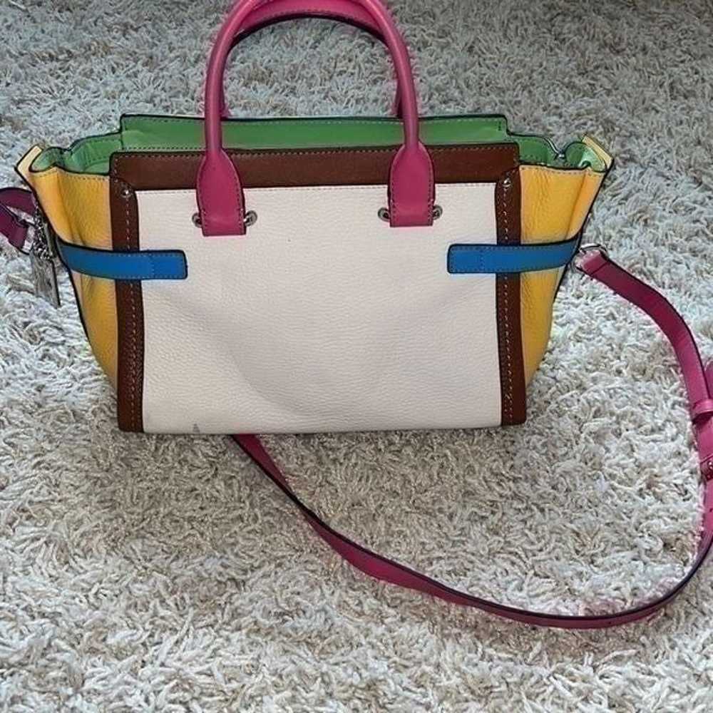 Coach 37693 Swagger 21 Carryall Rainbow Colorbloc… - image 3