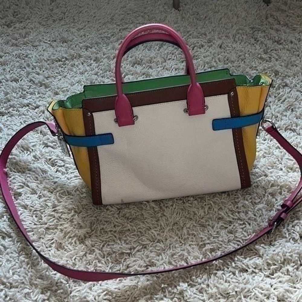 Coach 37693 Swagger 21 Carryall Rainbow Colorbloc… - image 5