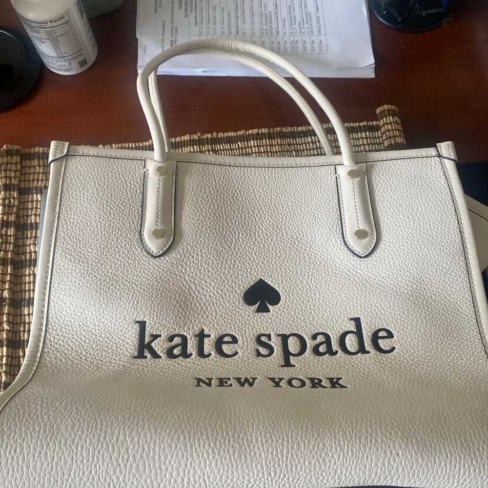 Kate Spade Ella Large White Leather Shoulder Tote… - image 2