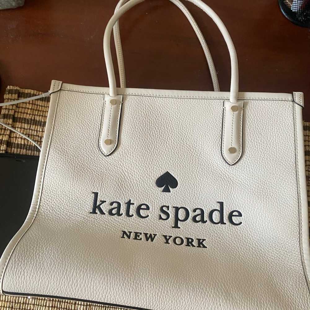 Kate Spade Ella Large White Leather Shoulder Tote… - image 8