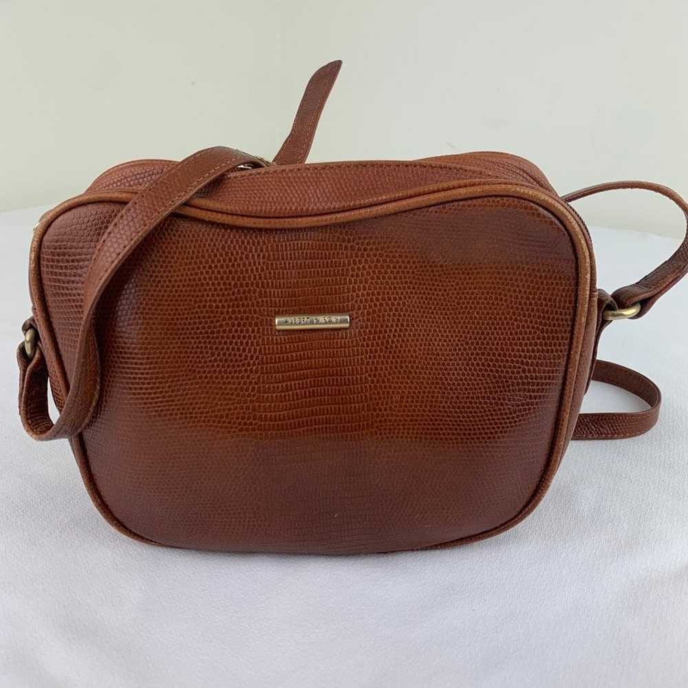 Albert Nipon brown leather crossbody bag purse Vi… - image 1