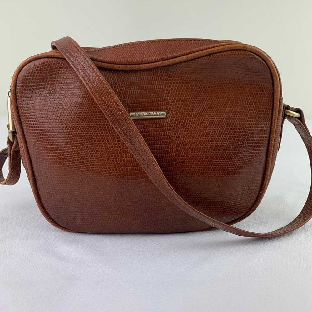 Albert Nipon brown leather crossbody bag purse Vi… - image 2