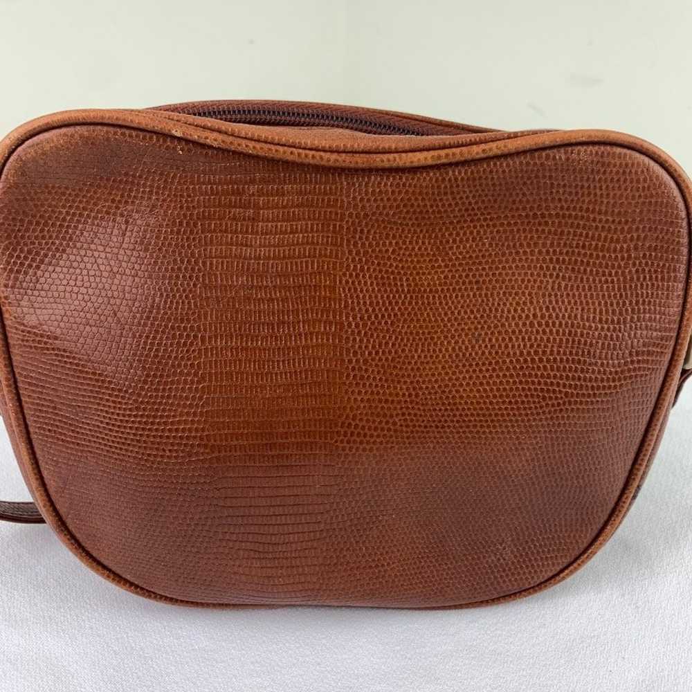 Albert Nipon brown leather crossbody bag purse Vi… - image 5