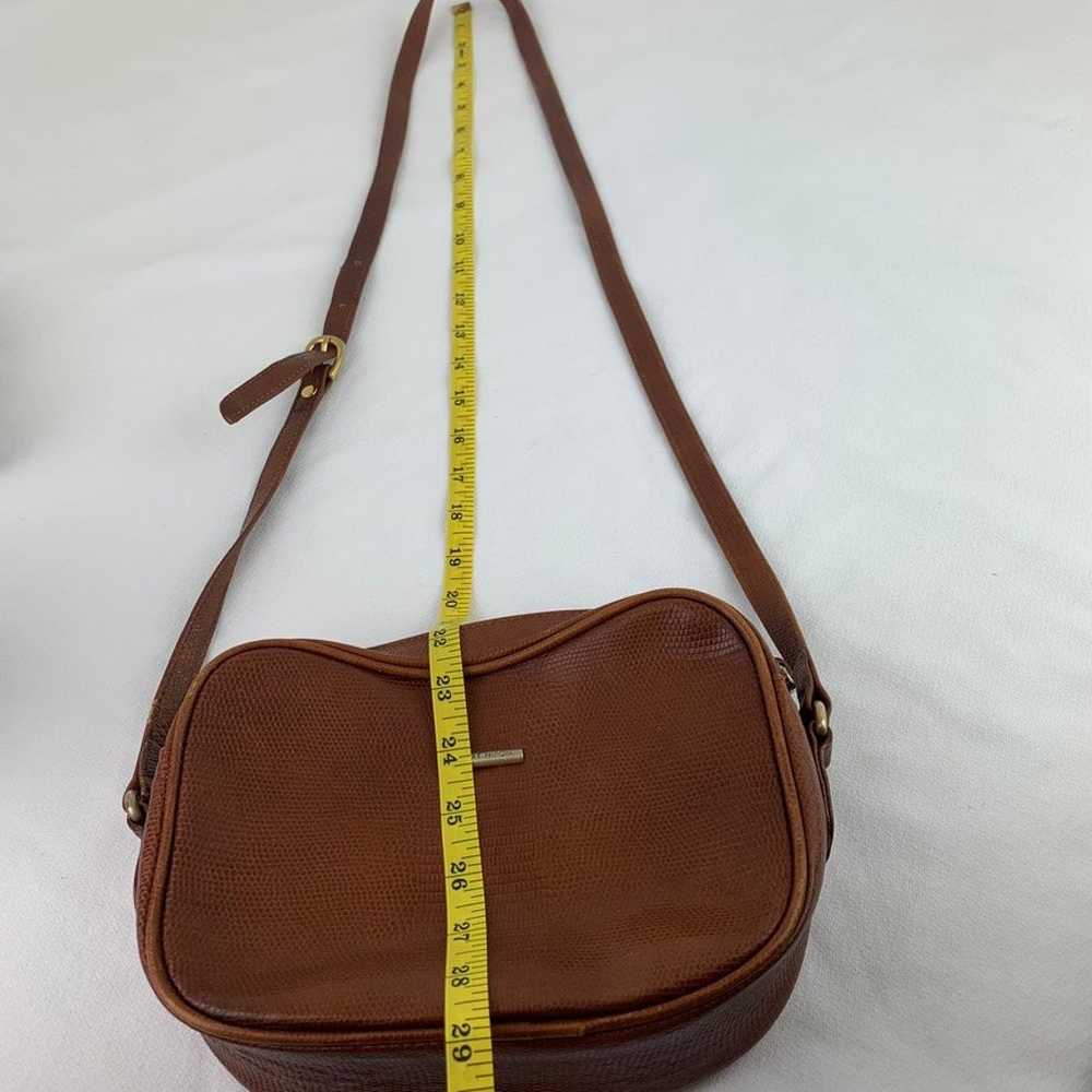 Albert Nipon brown leather crossbody bag purse Vi… - image 9