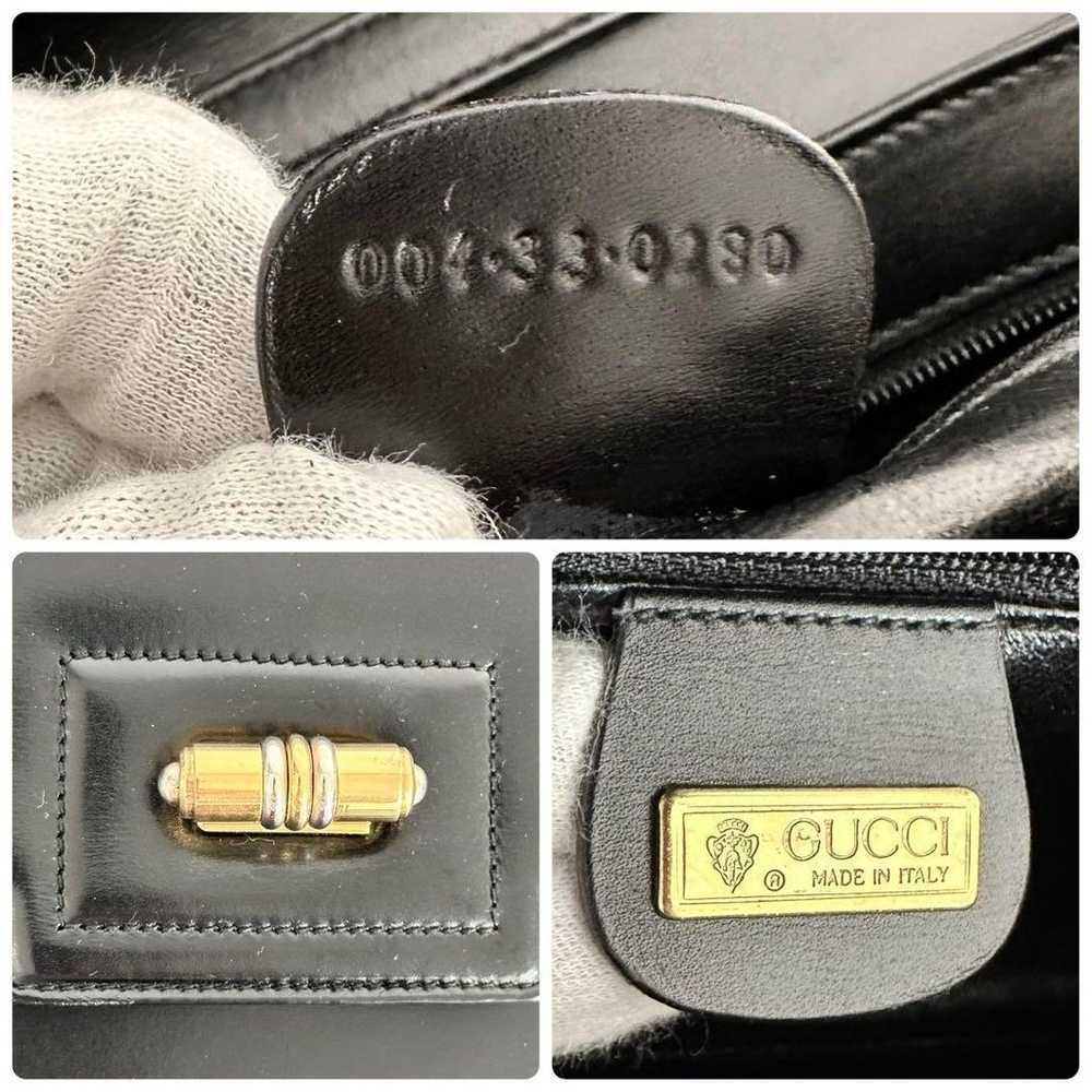 GUCCI Shoulder Bag Turn Lock Black Leather Vintage - image 7