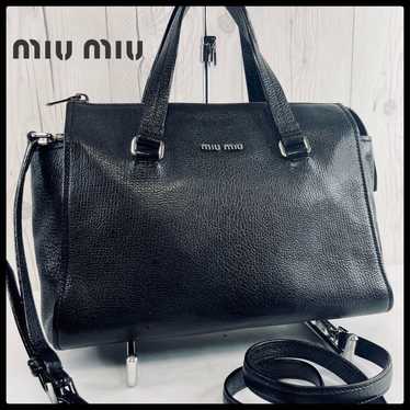 ◆Excellent Condition◆ Miu Miu Handbag Black Leathe