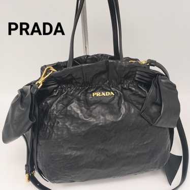 Prada 2way bag, tote bag, shoulder bag, black, alm