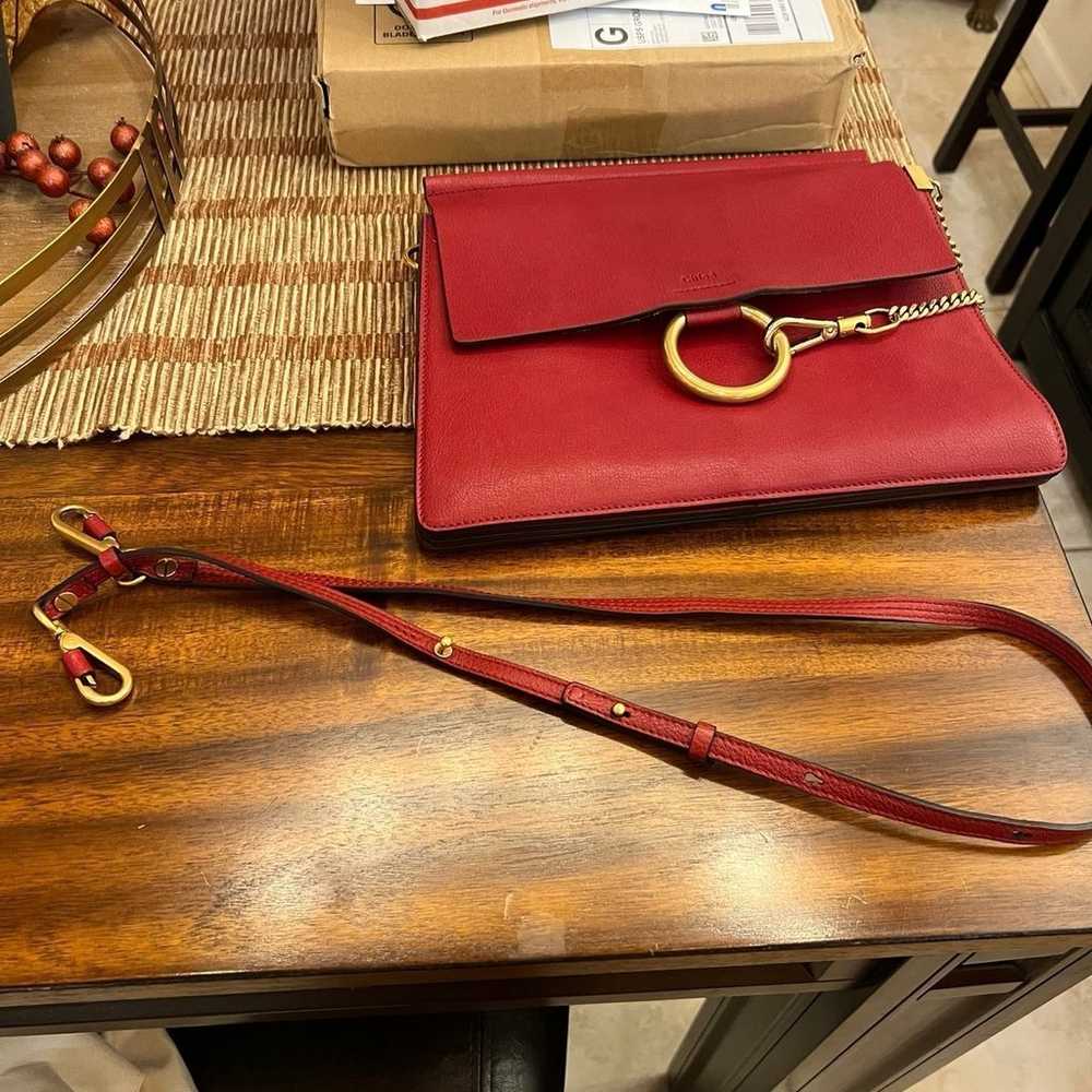 Authentic Preloved Chloe Red Crossbody or clutch - image 5