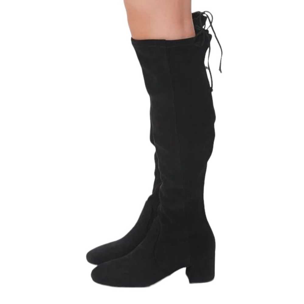 Women's Boots Faux Suede Knee-High Boots Black Ro… - image 3